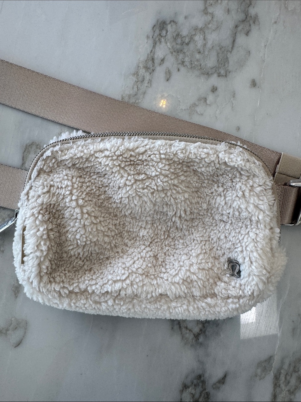 Cream Sherpa Lululemon Belt Bag